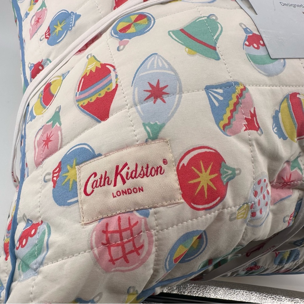 Cath Kidston London  2‎ Christmas Baubles Pastel Euro Shams new - Picture 3 of 4